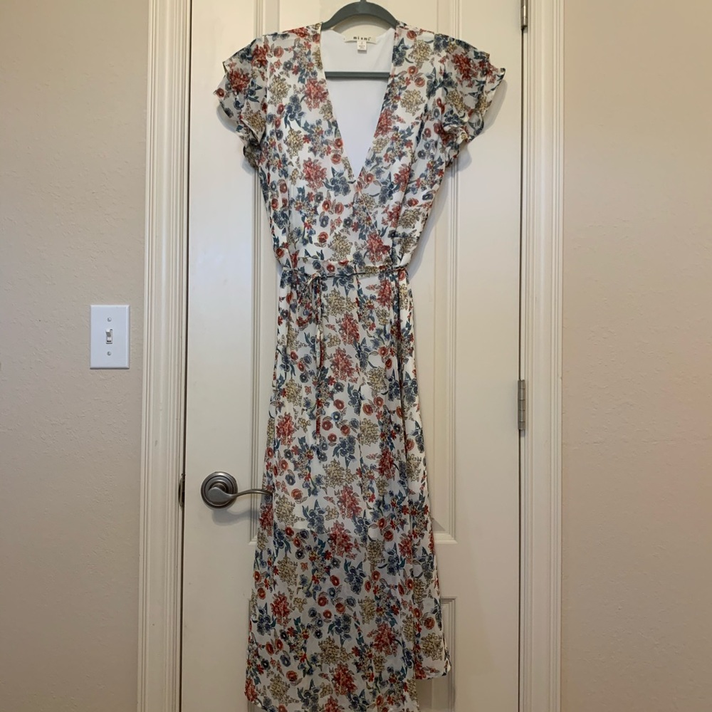 Floral wrap around dress